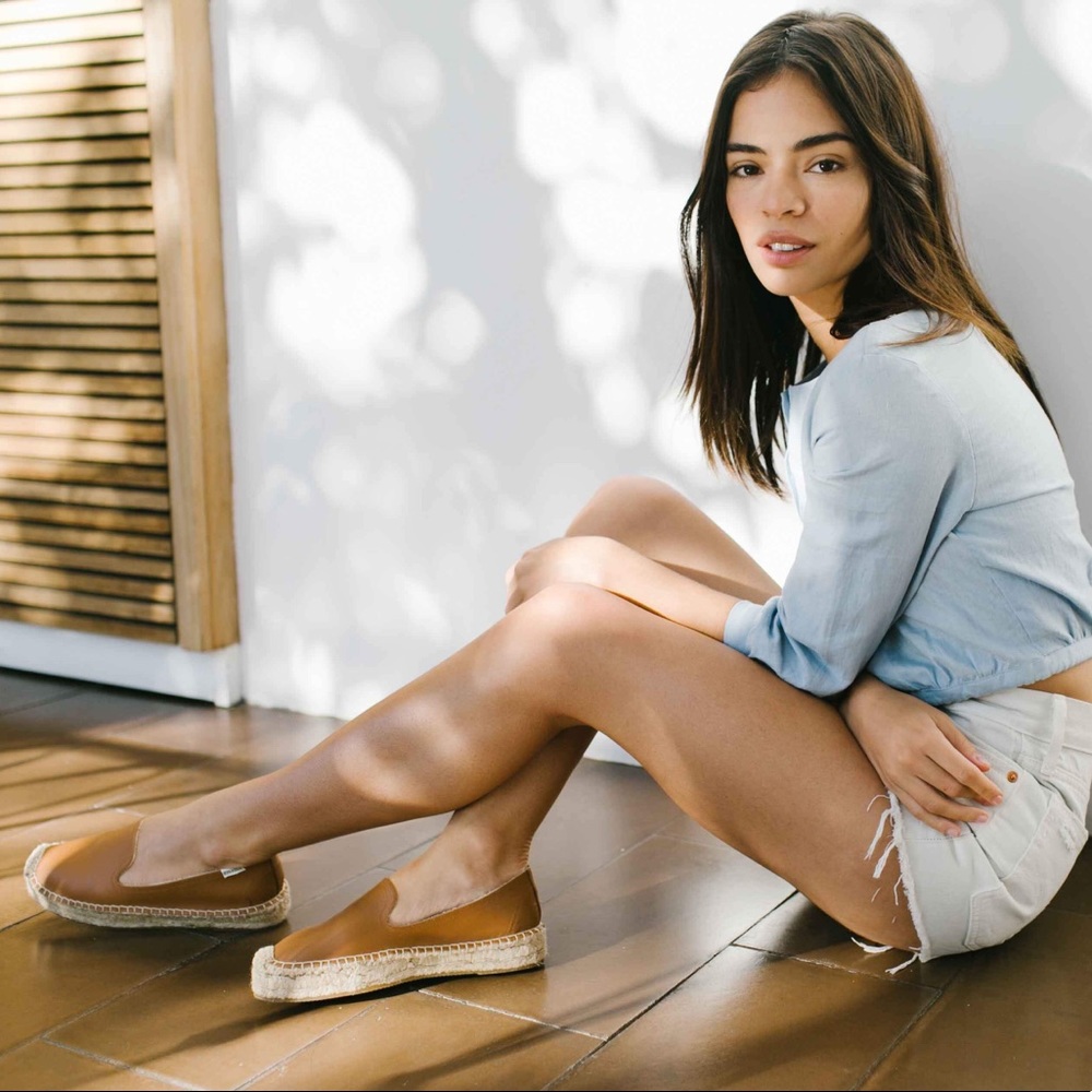 Soludos - Tan Leather Platform Espadrilles